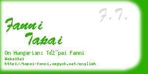 fanni tapai business card